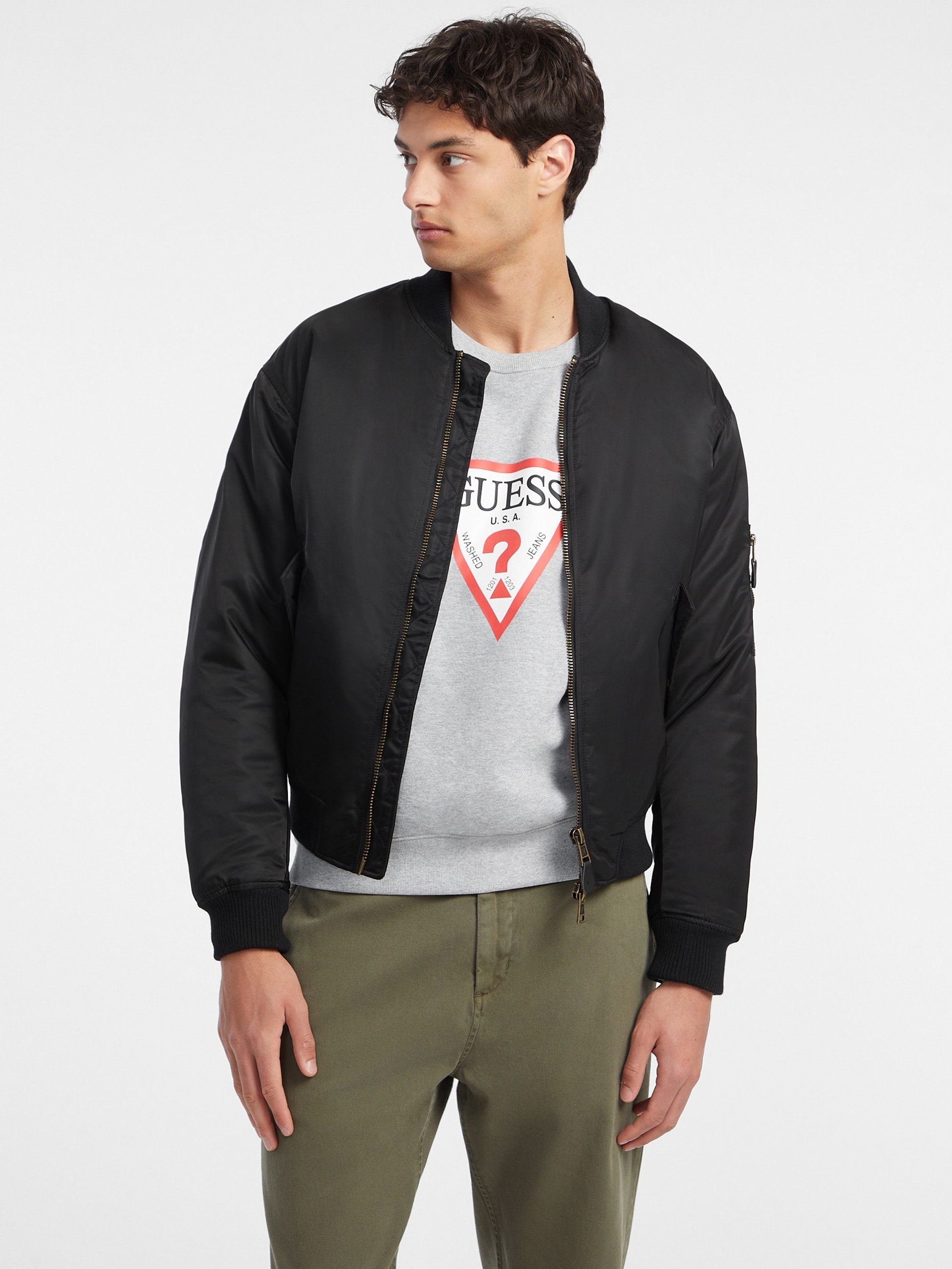 Jaqueta bomber de nylon