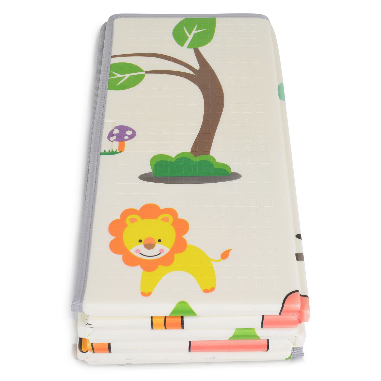 Moni Spielmatte XXL Jungle faltbar, 200 x 180 cm, Thermomatte, wasserdicht bunt