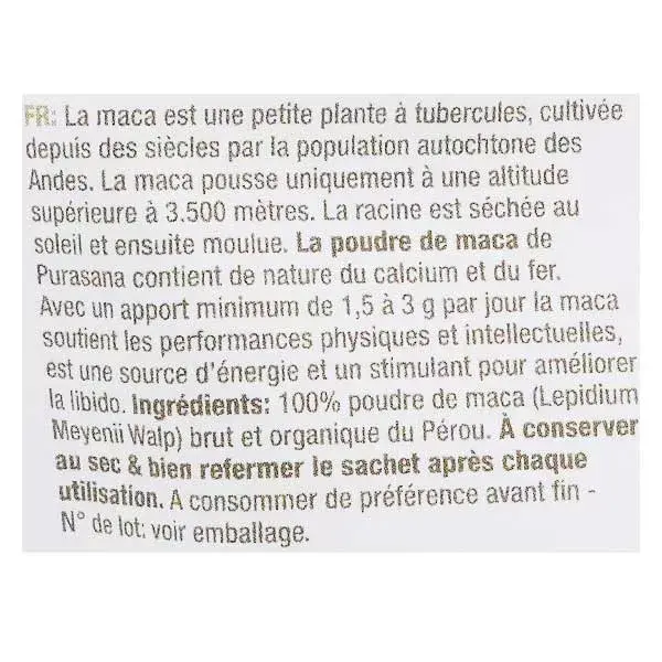 Purasana Maca Poudre Bio 200g