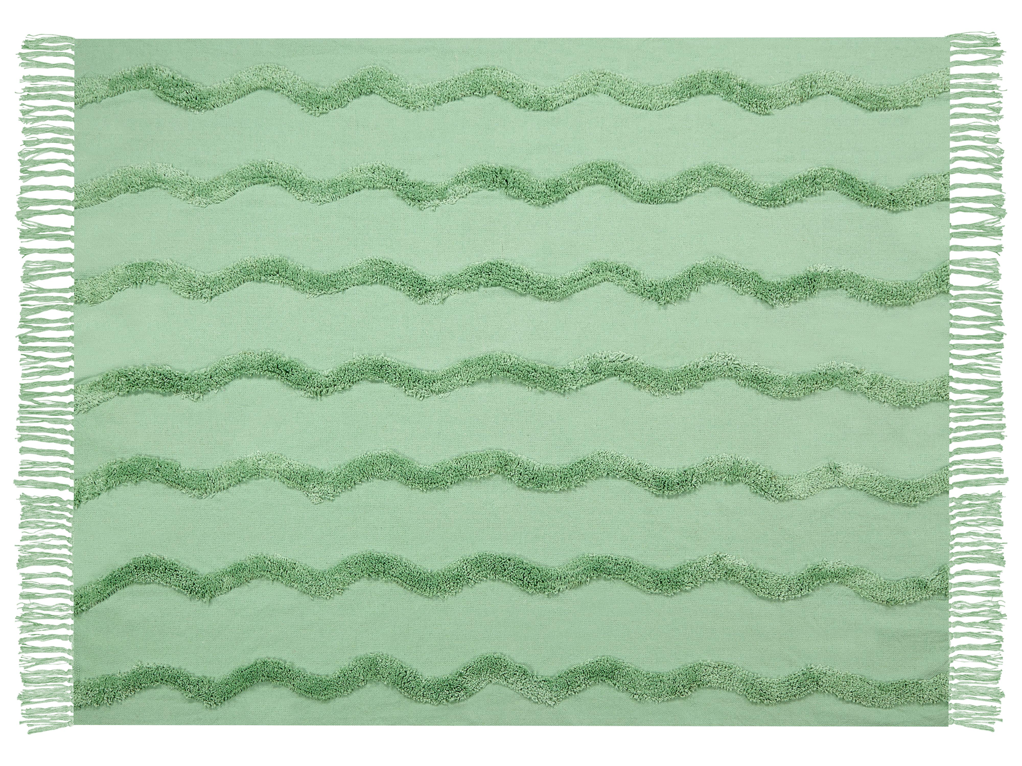 Plaid KHARI Katoen 125 x 150 cm Lichtgroen