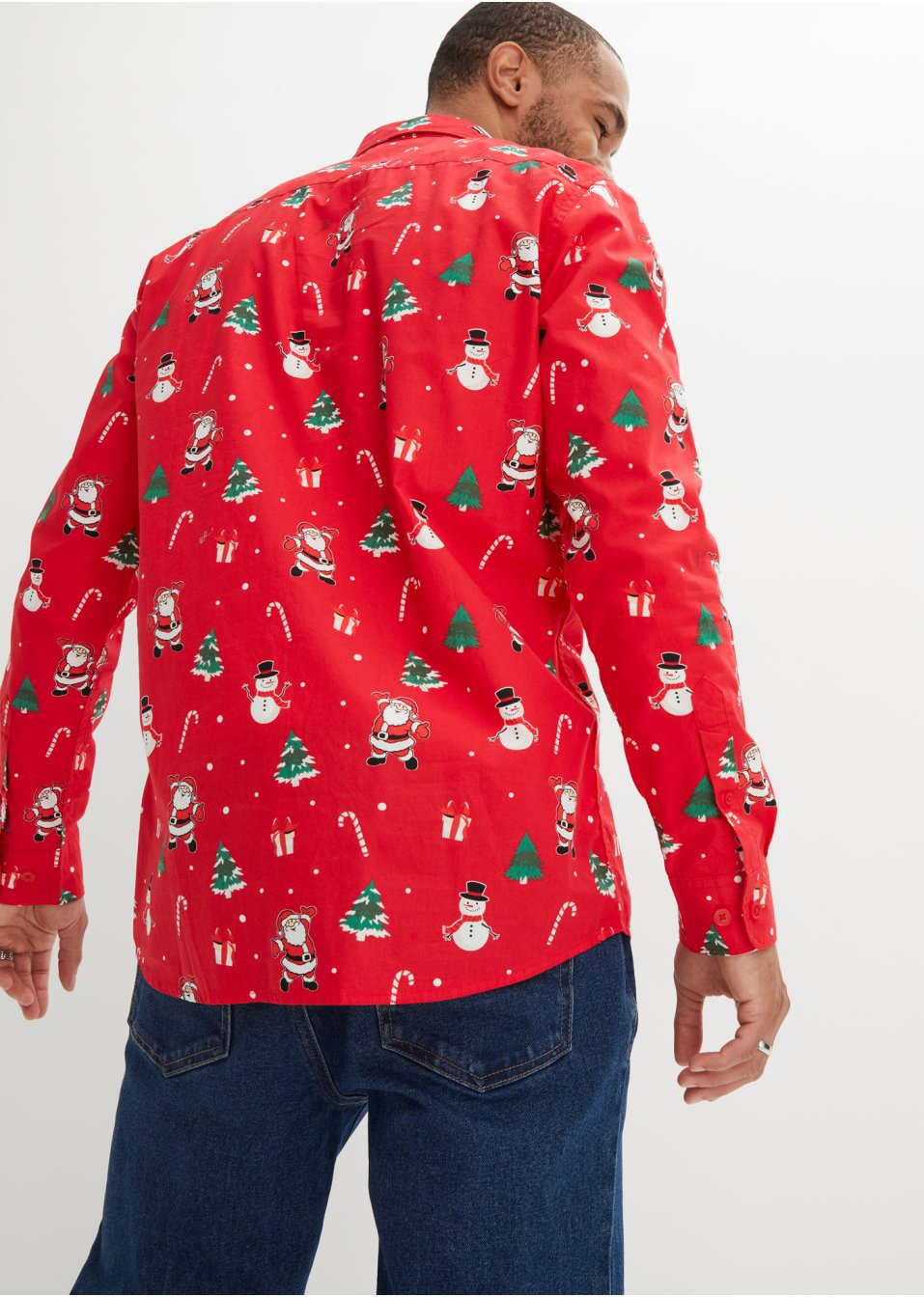 Chemise manches longues avec motif de Noël