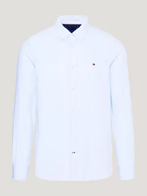 Camisa Oxford Slim Fit com Listras Tonais