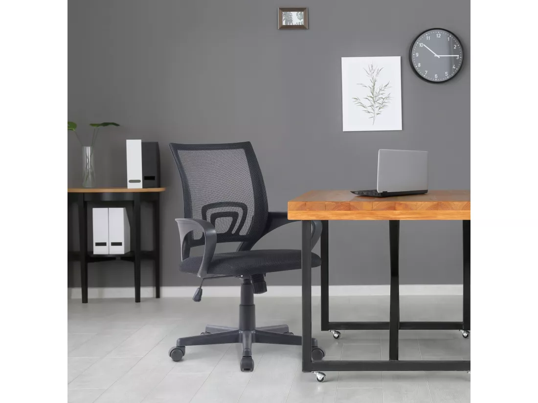 Chaise de bureau - Similicuir - Noir - Genius