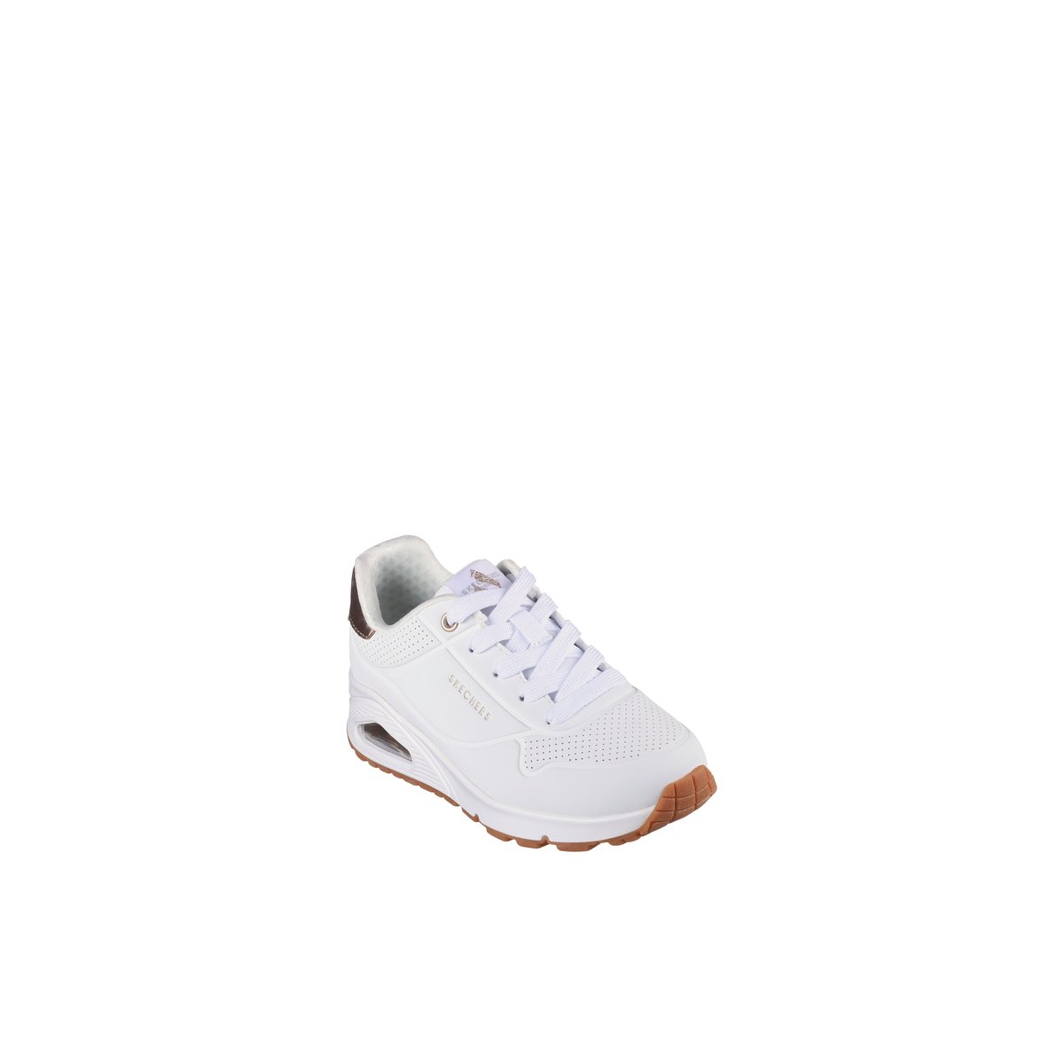 2X les points-Unogen1-jg-Baskets - Talon plat - Blanc