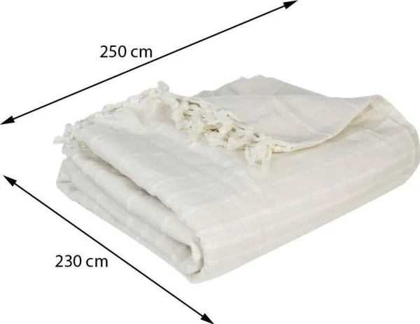 Atmosphera Creme sengetæppe 230x250 kvaster