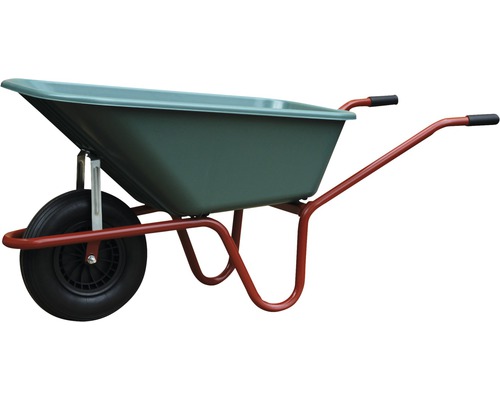 CAPITO tuinkruiwagen, 100 liter inhoud, PP, groene diepe bak, luchtbanden met groefprofiel en kunststof velgen, inclusief kunststof handgrepen