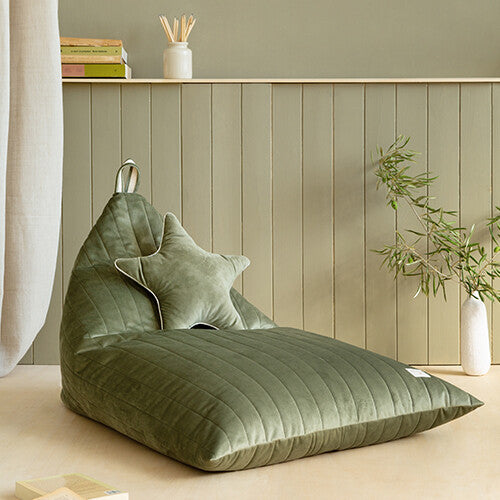 Nobodinoz zitzak essaouira velvet - olive green 115 cm