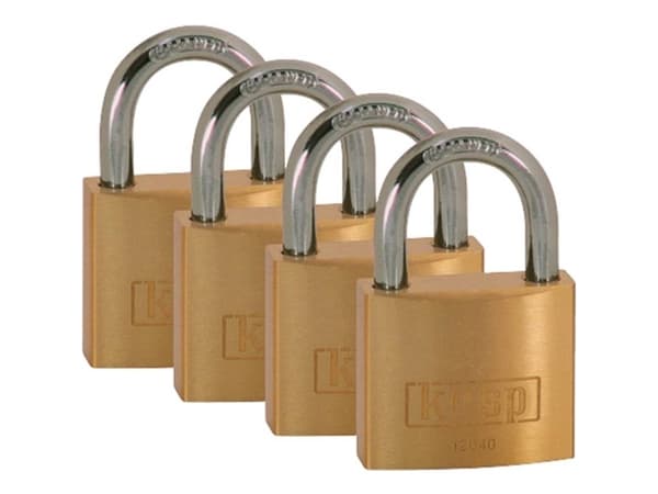 Kasp K12040D4 Hængelås 40 mm Gyldengul Nøglelås