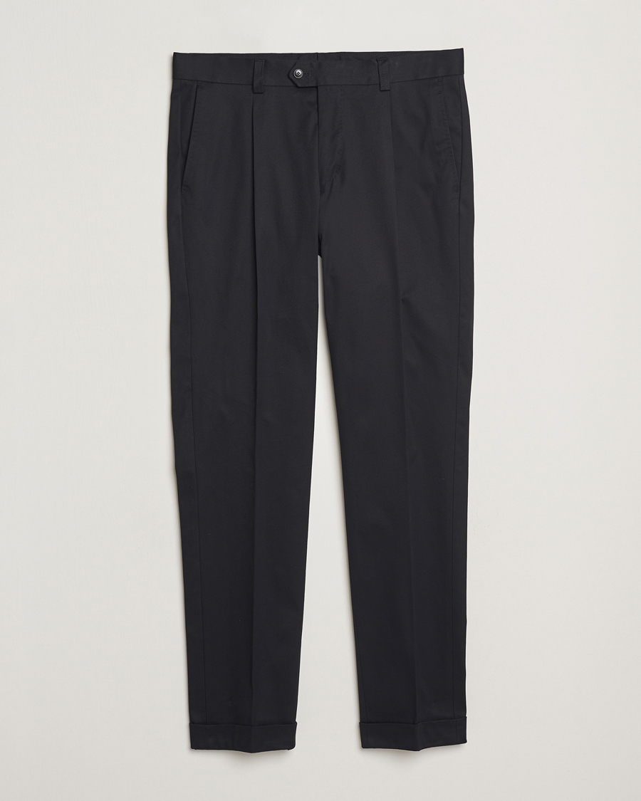 Tiger of Sweden Tenuta Pleated Cotton Trousers Black