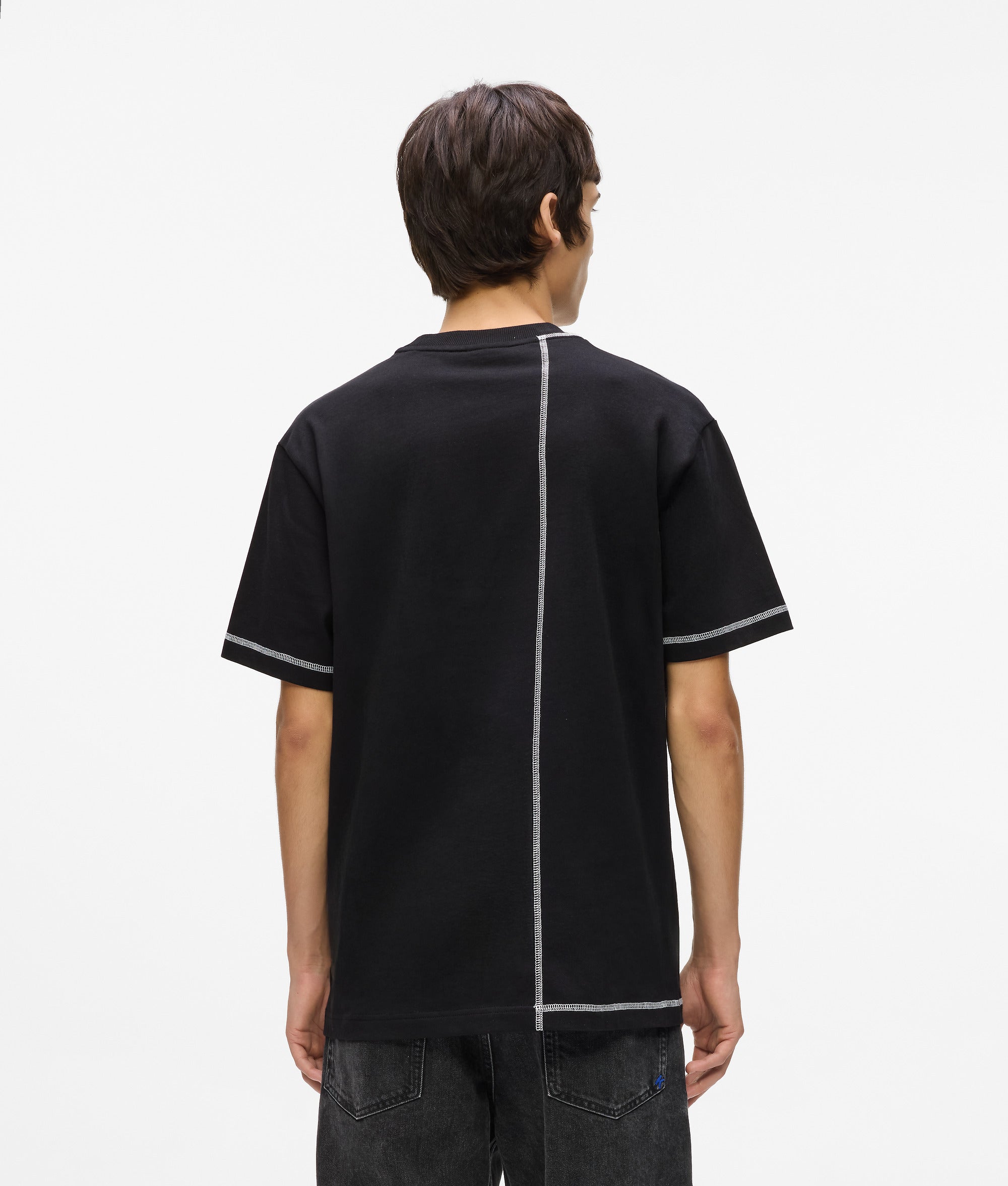 T-shirt met contrasterend stiksel