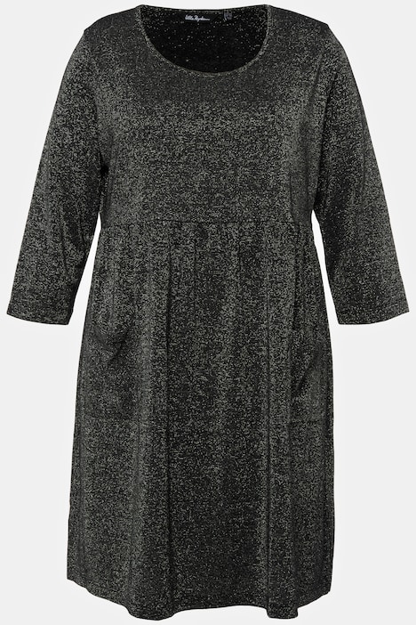 Longshirt, Metallic-Effekt, A-Linie, Rundhals, 3/4-Arm