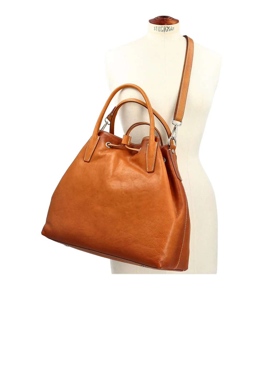 SEAU FLORENTINA CUIR CAMEL