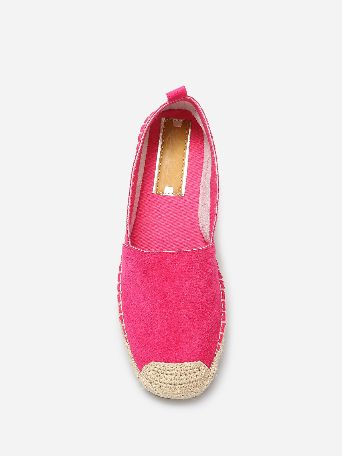Espadrilles en suédine à bout carré- Rose bonbon
