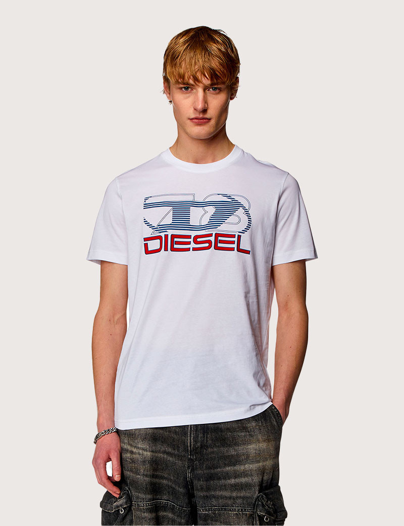 DIESEL T-SHIRT HOMME DIEGOR K74 LOGO POITRINE BLANC