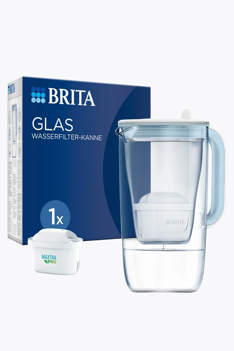 BRITA Glas Wasserfilter-Kanne Hellblau (2,5l) inkl. 1x MAXTRA PRO All-in-1 Kartusche