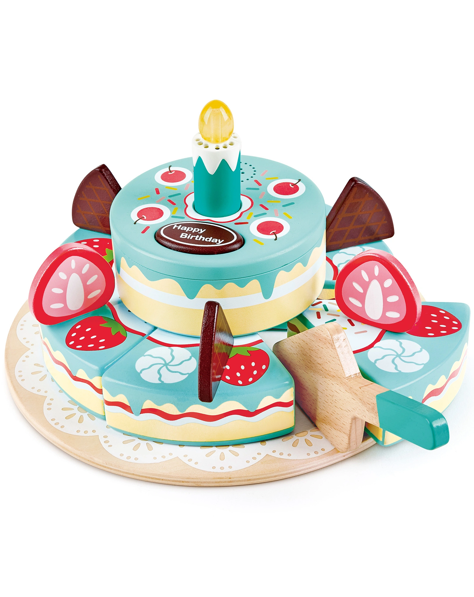 Holztorte HAPPY BIRTHDAY in bunt