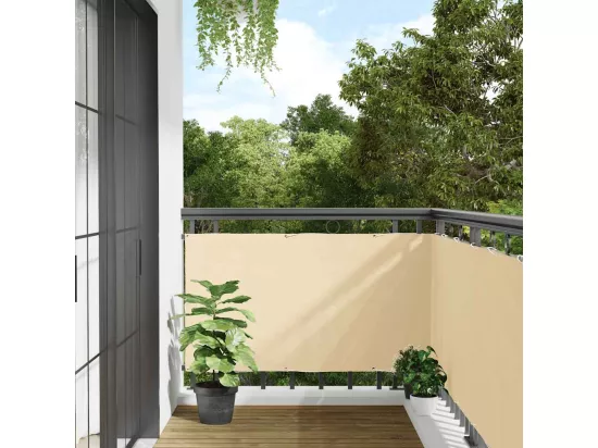 écran d'intimité de balcon crème 800x120 cm PVC