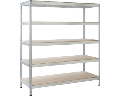 Schulte verzinkte insteekstelling, 180x130x45 cm, 5 houten legborden, draagvermogen 750 kg