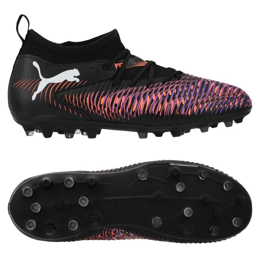 PUMA Future 8 Match MG Unlimited - Noir/Blanc/Glowing Red Enfant