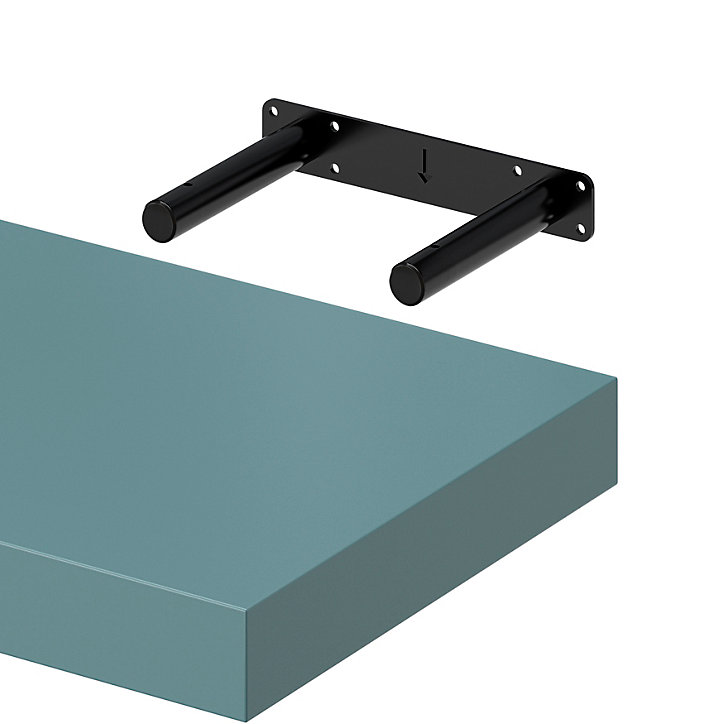 Tablette murale avec fixation invisible GoodHome Cusko bleu canard 30 cm