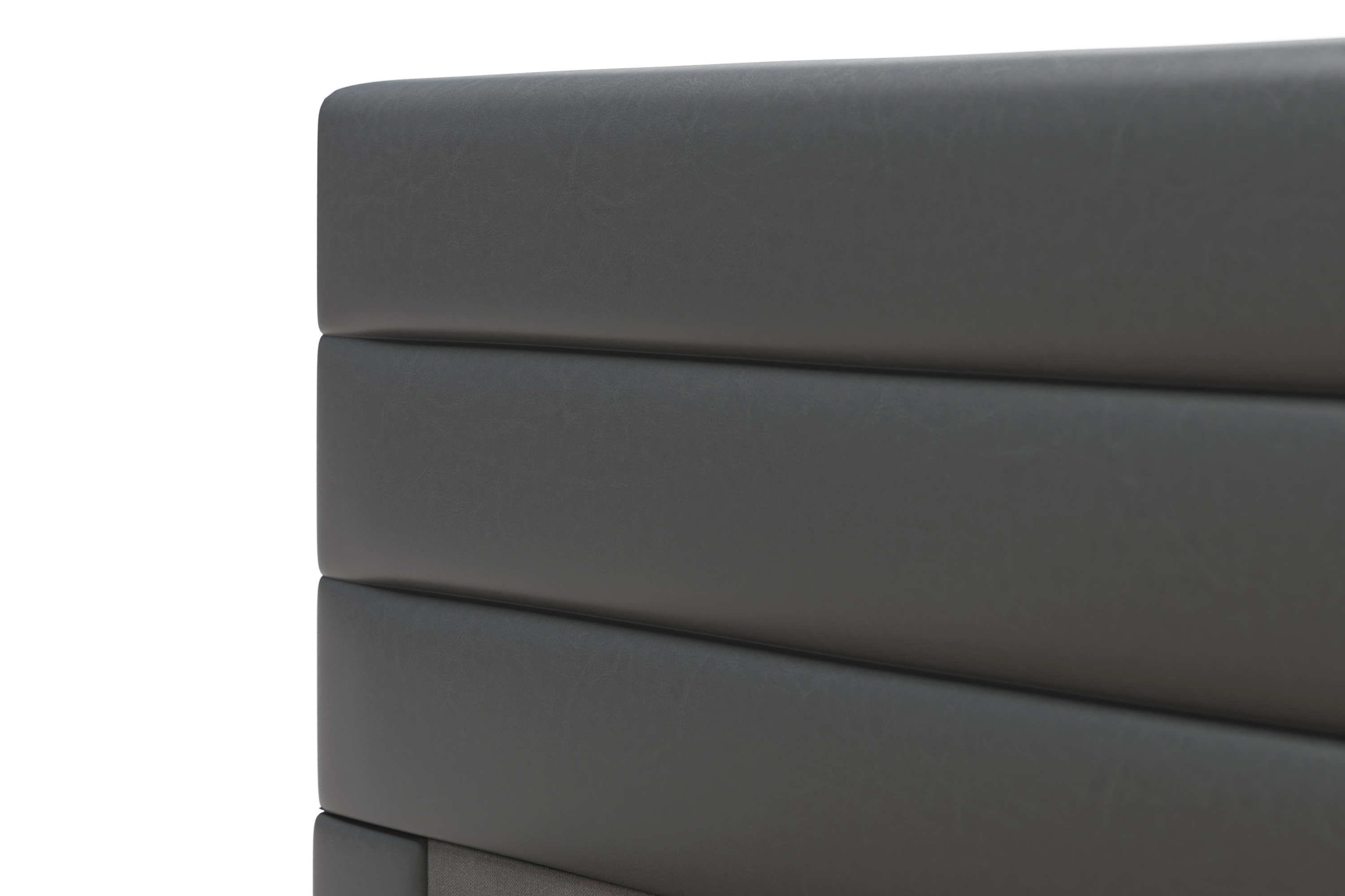 Lederbett LED STARDUST 180 x 200 cm grau