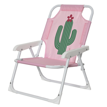 Outdoor kinderstoel roze cactusprint opvouwbaar