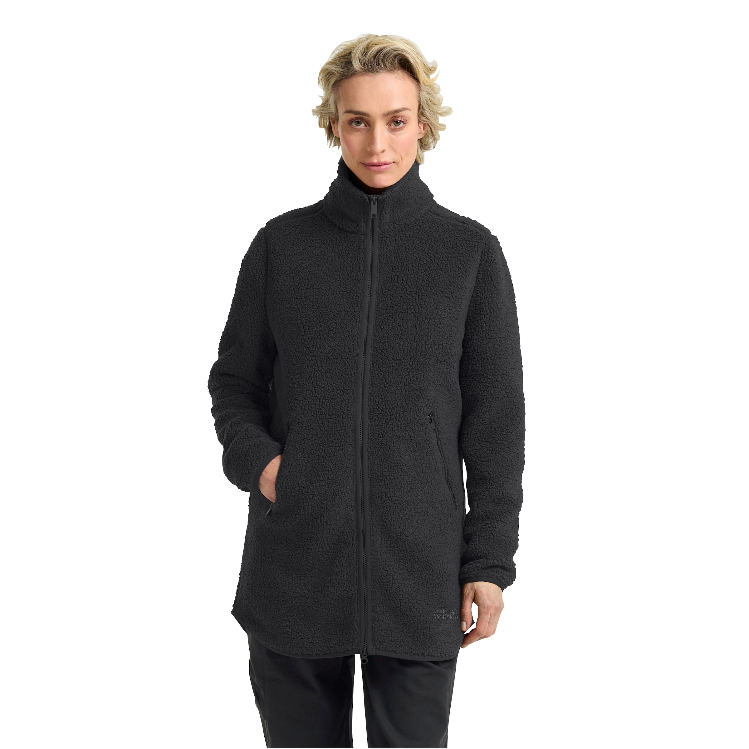 Jack Wolfskin Funktionsmantel »Sherpafleecemantel HIGH CURL COAT W«, Wärmend, winddicht, Übergangsjacke