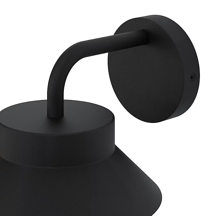 Applique murale descendante Caprera E27 25W IP44 GoodHome noir