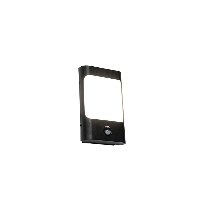Wandlamp zwart incl. LED IP44 met bewegingssensor - Khuvan