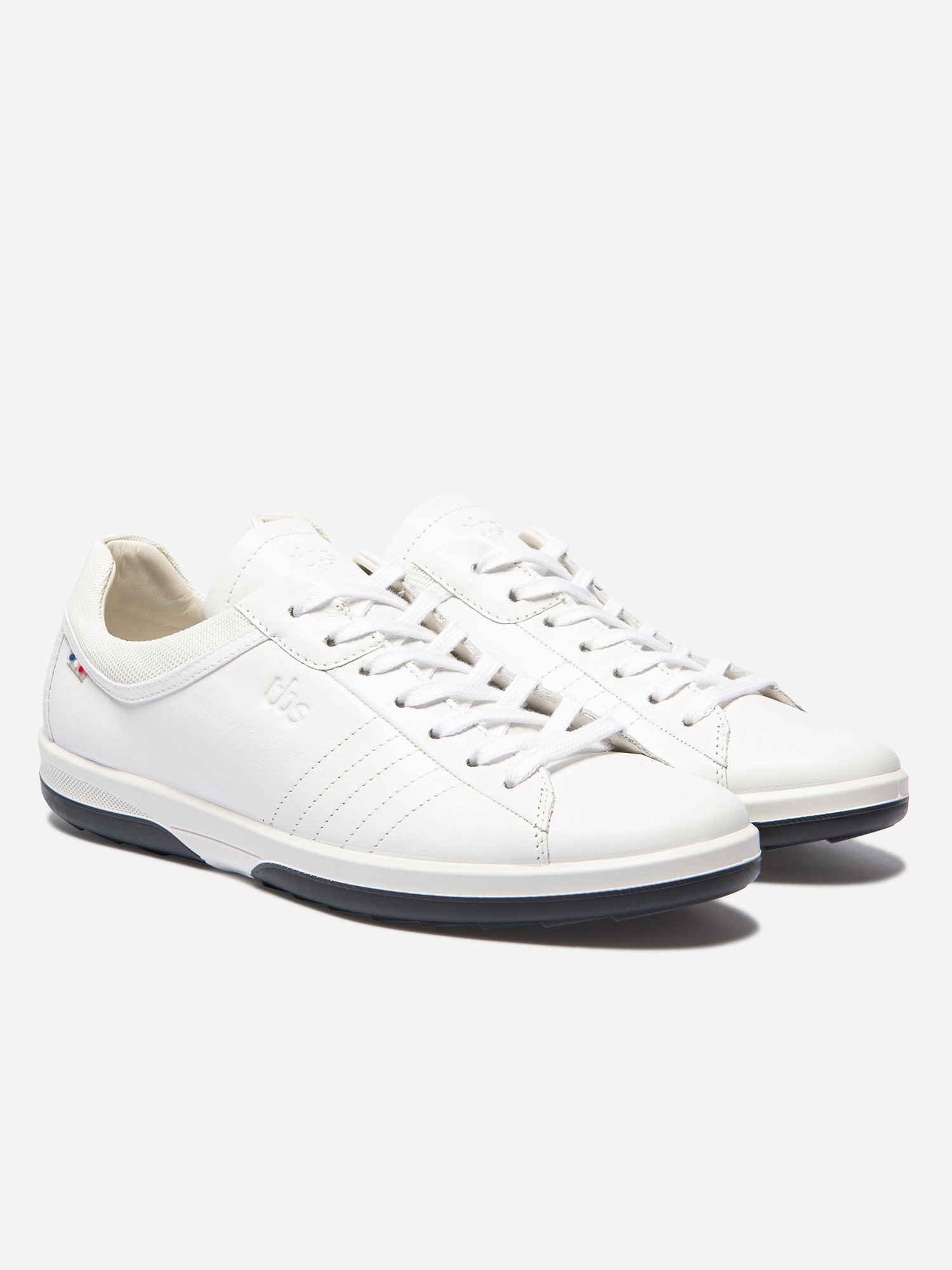 Tennis Homme Confort Cuir Blanc