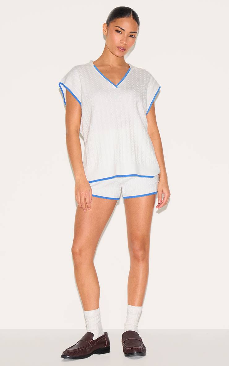Crème Short En Maille Petite