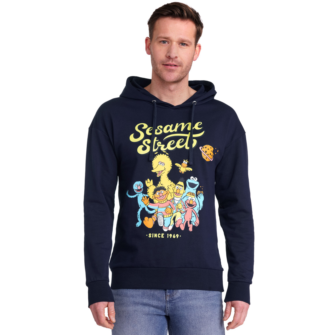 VanVaan Sesamstraße Hoodie mit großem Print dunkelblau