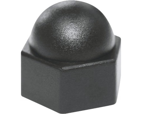 Zeshoekige beschermkap, vierkant, 12 mm, zwart, 50 stuks