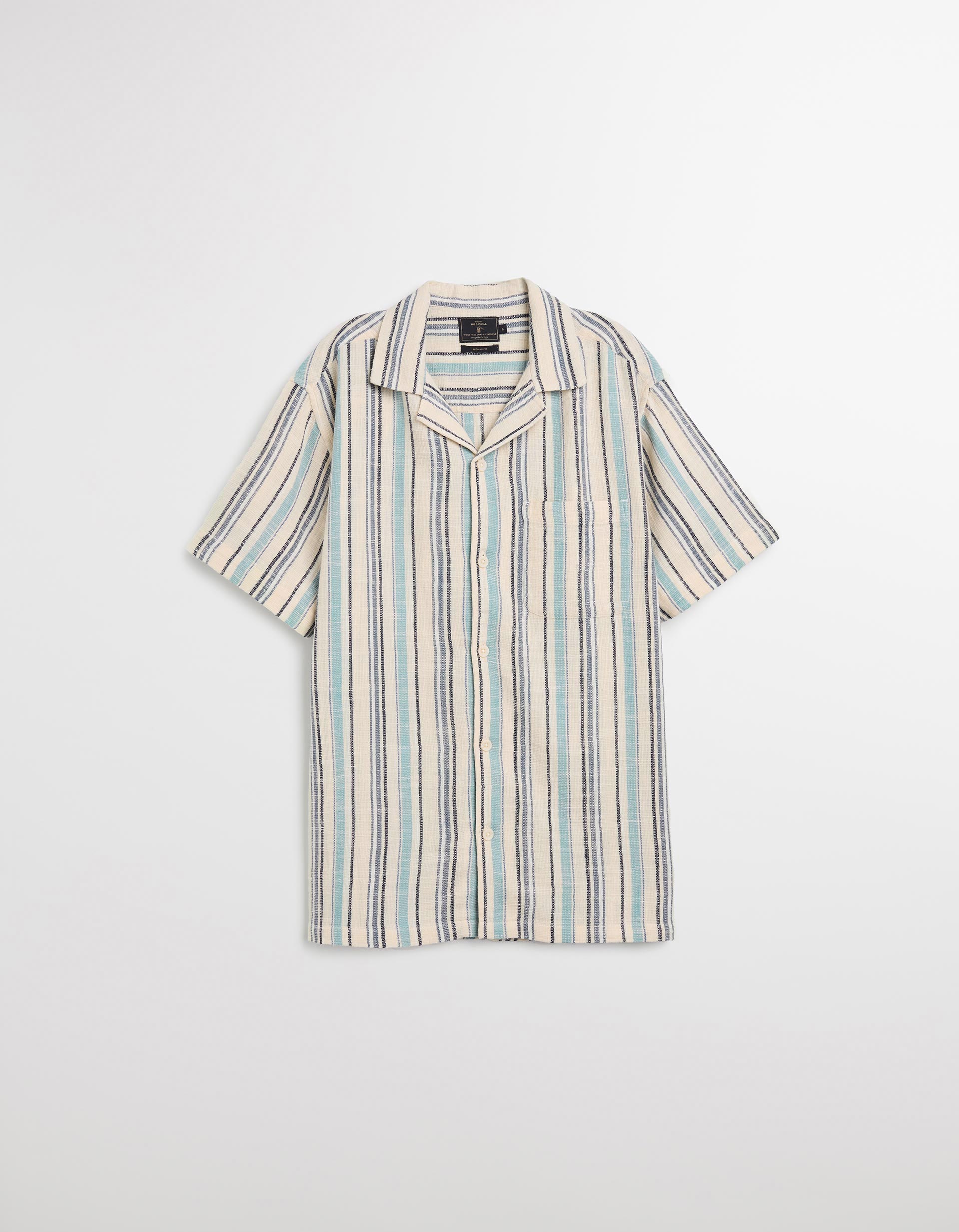 Camisa com Riscas, Homem, Azul