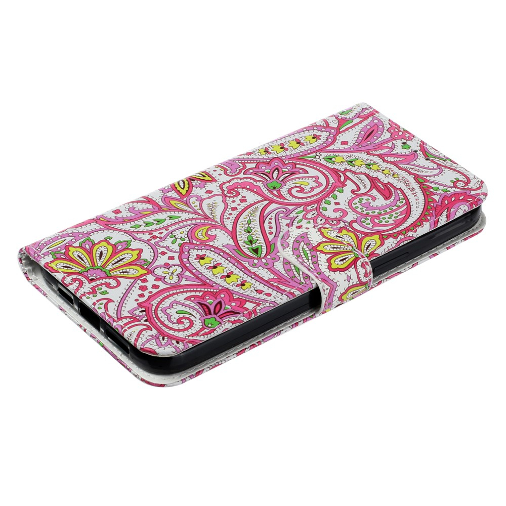 iPhone 16 Pro Max Leder Tasche mit Kartenfächer - Retro Mandala