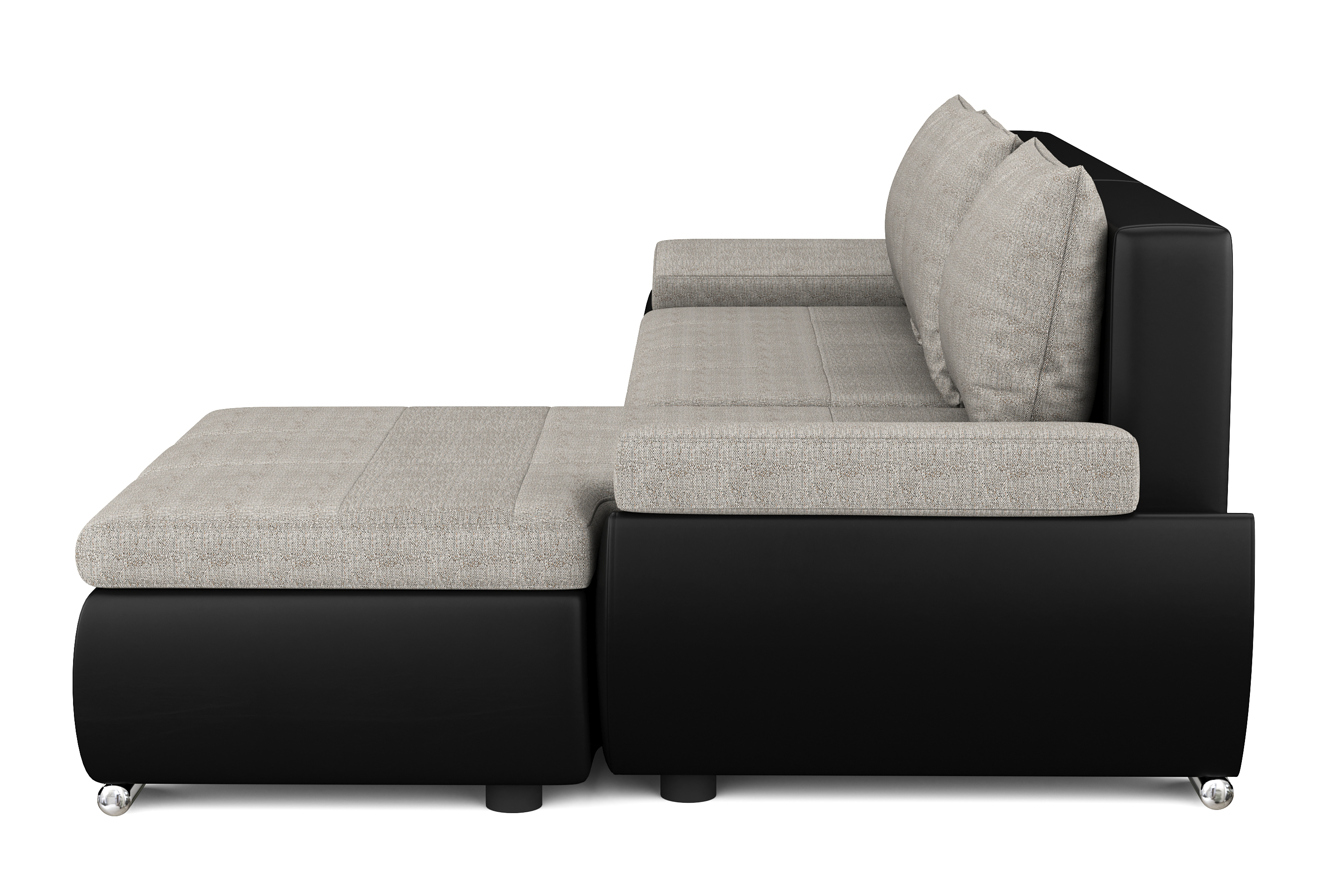 Ecksofa mit Schlaffunktion KIRA rechts schwarz/grau