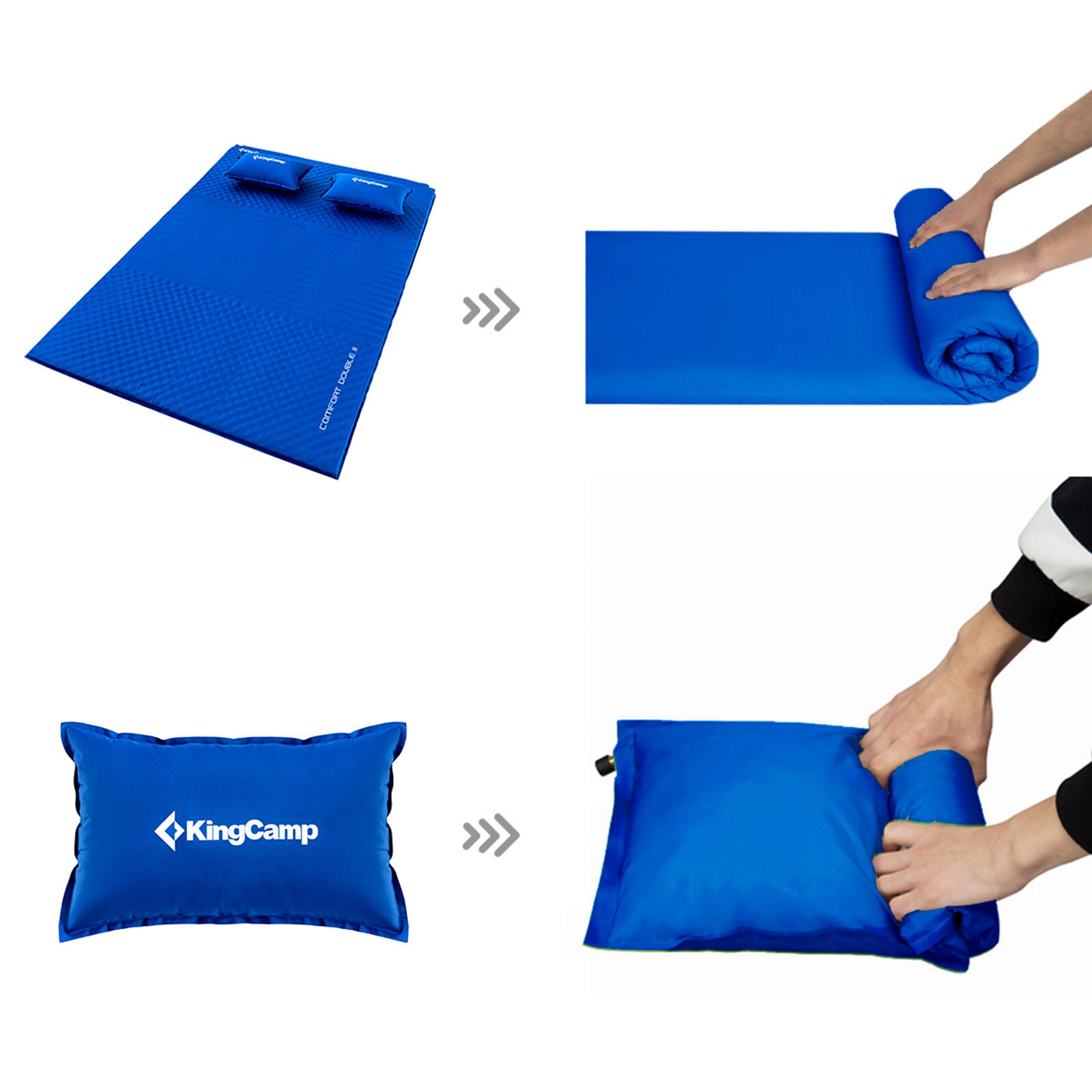 KINGCAMP 2 Personen Isomatte Comfort Double II Camping Doppel Luft Bett Matratze Farbe: Royal Blue