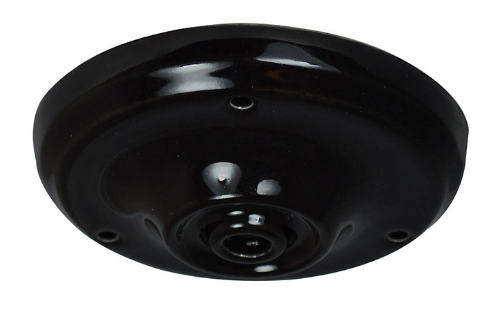 Pavillon céramique noir Ø10,5 x H. 3cm Tibelec