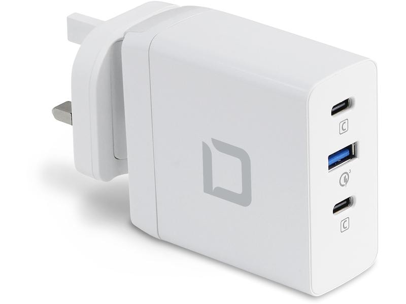 DICOTA Netzteil Universal Travel NB Charger GaN PRO 100 W Universelles Reise-Ladegerät mit 2x USB-C und 1x USB-A Anschluss