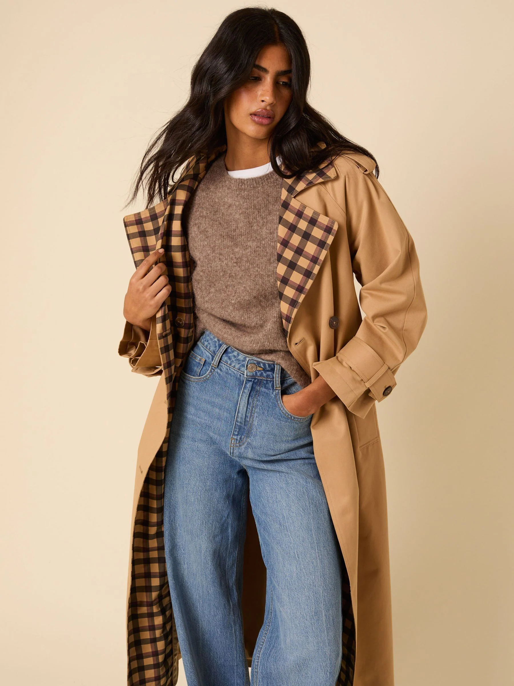 Nobodys Child Contrast Okasan Trench Coat