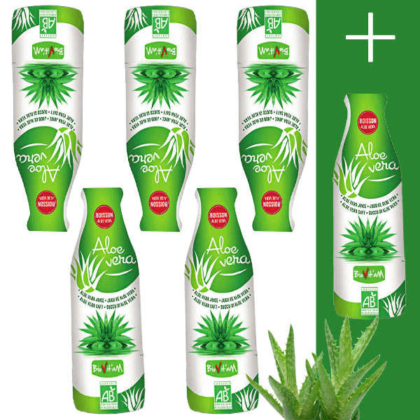 Pur jus d'Aloe Vera Bio 5+1 offert