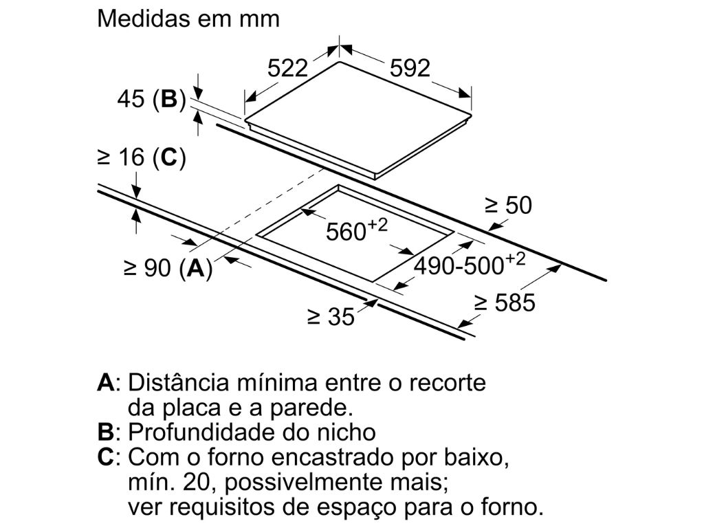 PLACA DE VITROCERÂMICA BALAY 3EB720LR 60CM PRETO