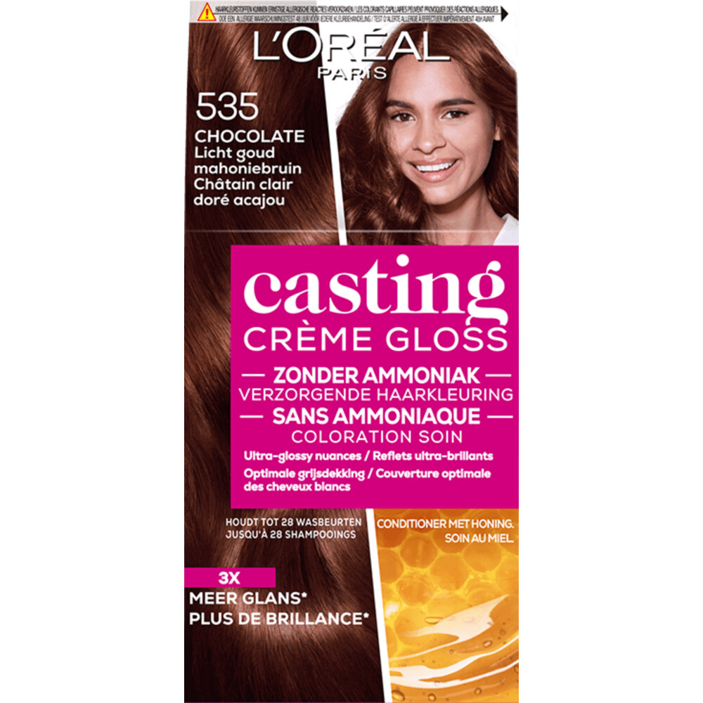 L'Oréal Casting Crème Gloss Semi-Permanente Haarkleuring 535 - Chocolate - Licht Goud Mahoniebruin