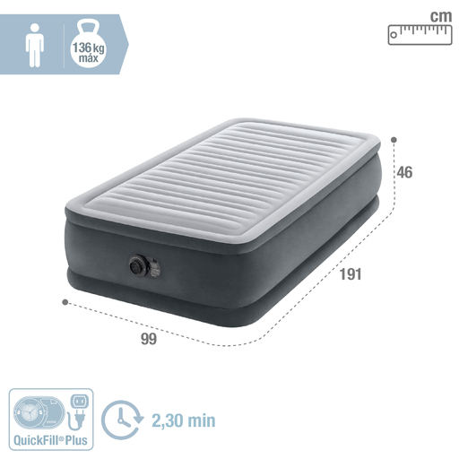 Colchón Hinchável Intex Fibertech Comfort-plush 99x191x46 Cm