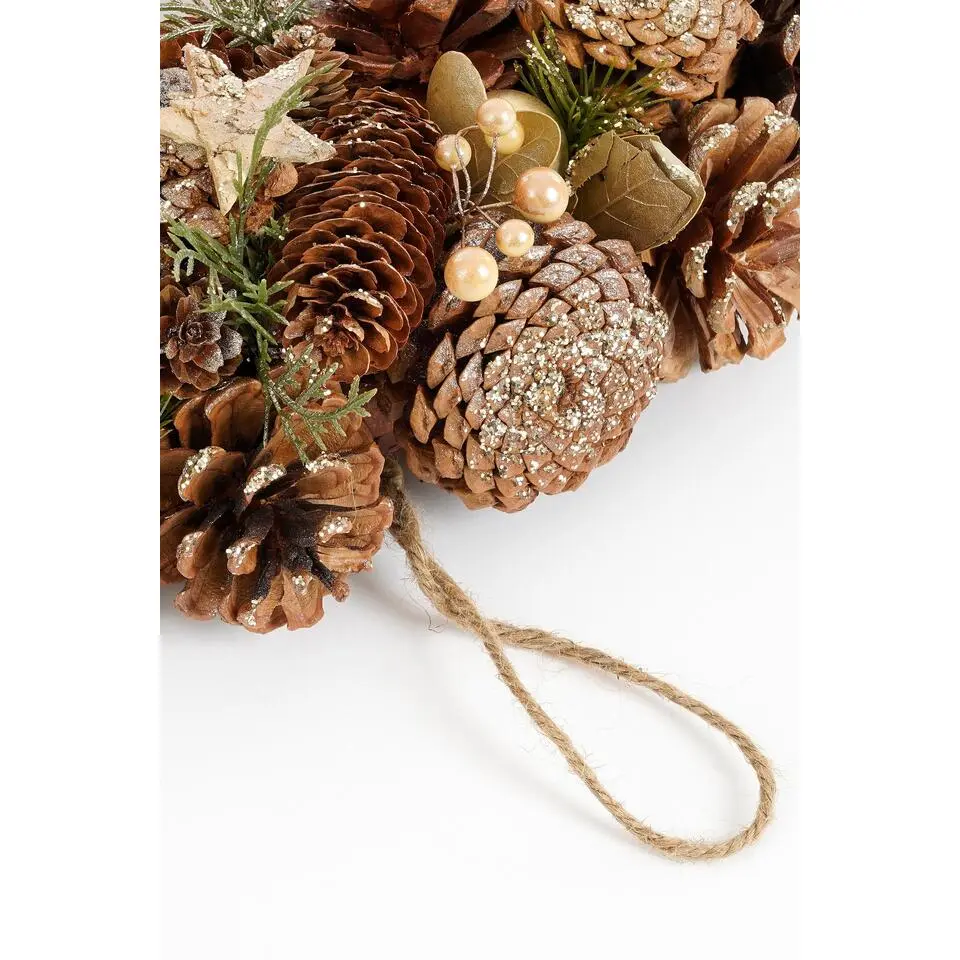 Mica Decorations Brant Kerstkrans - H9 x Ø45 cm - Bruin