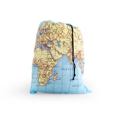 World map laundry bag