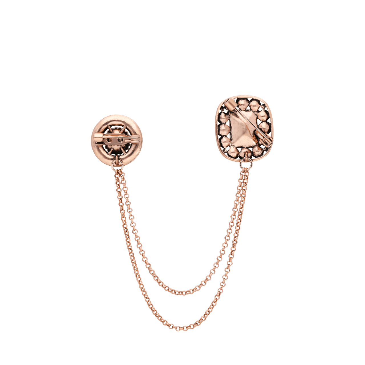 Goudkleurige bijoux broche rond met ketting
