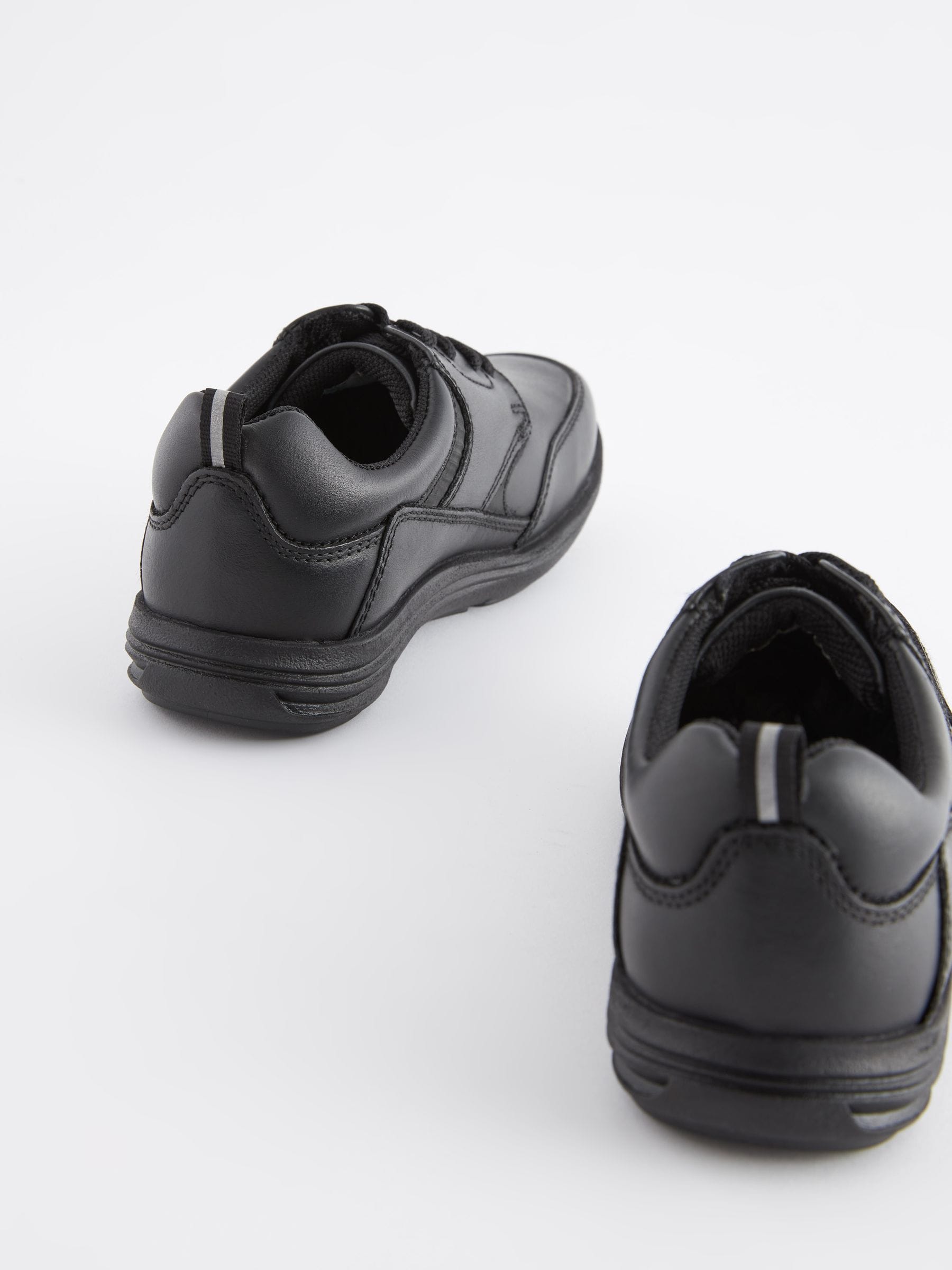 Zwart - School - Leren veterschoenen