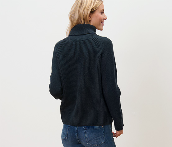 Grobstrickpullover mit Rollkragen, rostrot