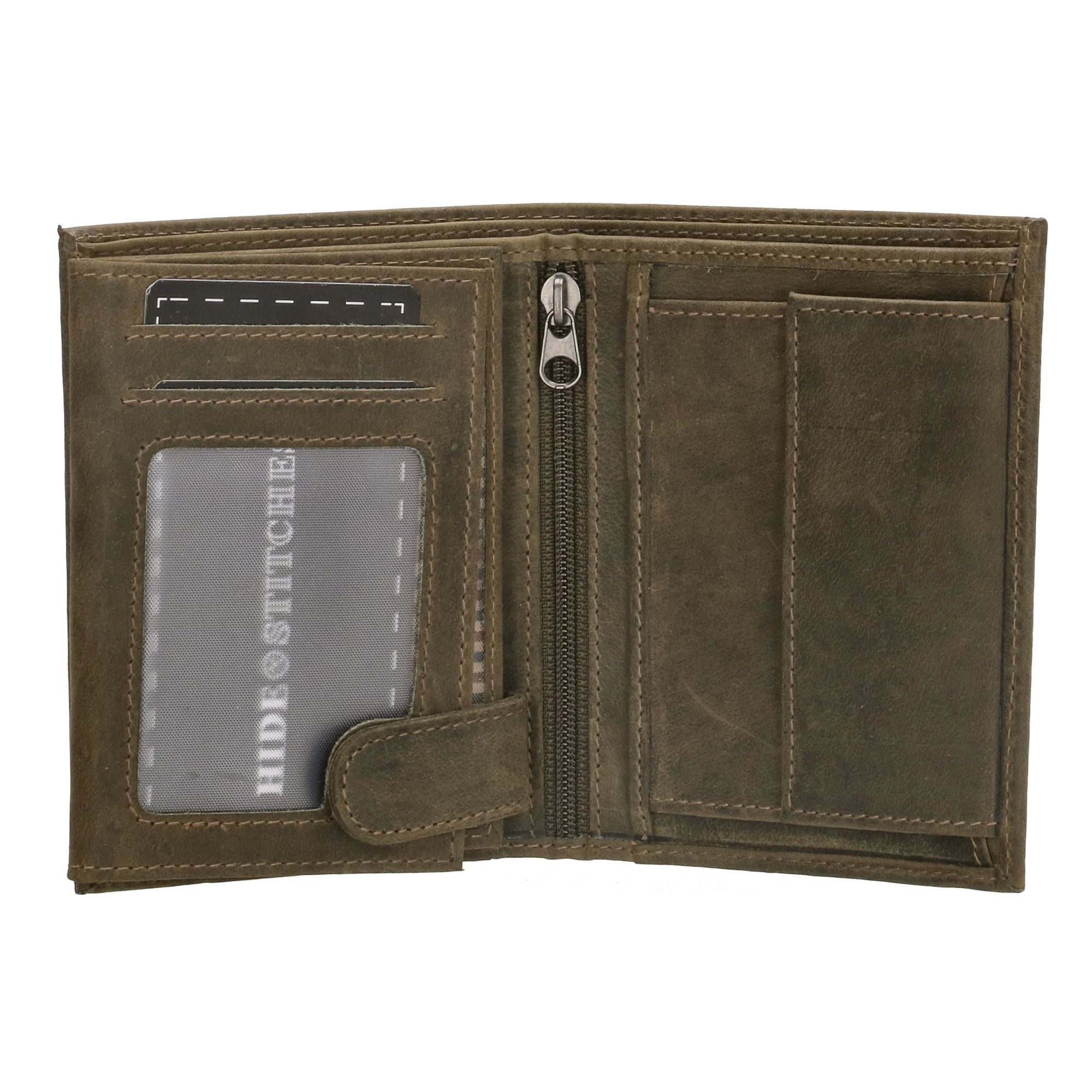 Hide & Stitches Idaho Portemonnee Billfold Olijfgroen